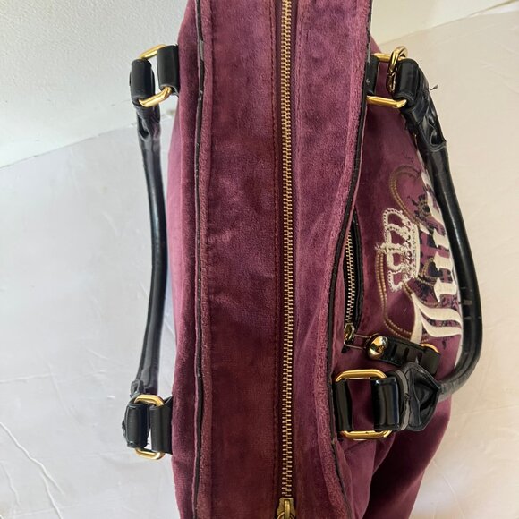 Y2K JUICY COUTURE VELOUR CLOTH EMBROIDERED OVERSIZED SATCHEL BAG - Picture 7 of 11